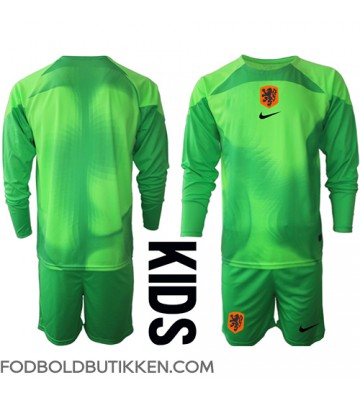 Holland Målmand Hjemmebanetrøje Børn VM 2022 Langærmet (+ Korte bukser)